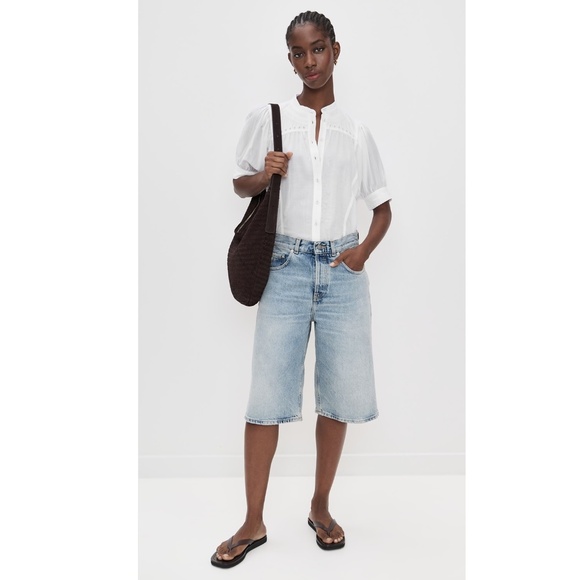 NWOT Madewell Embroidered Puff-Sleeve Band-Collar Shirt SIZE 2 - Picture 4 of 5